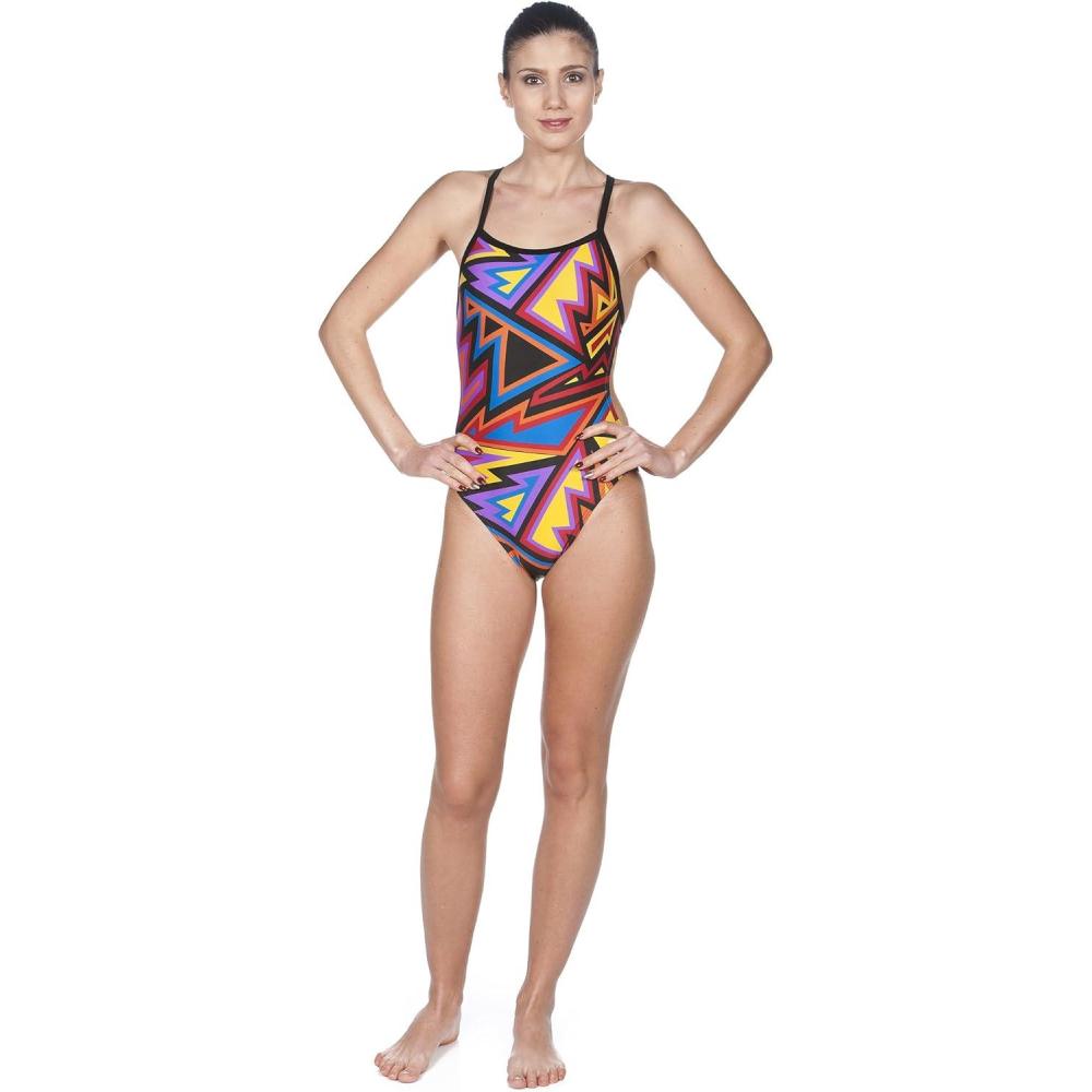 imageARENA Womens Palm Forest Challenge Back One Piece FlBlackmulti