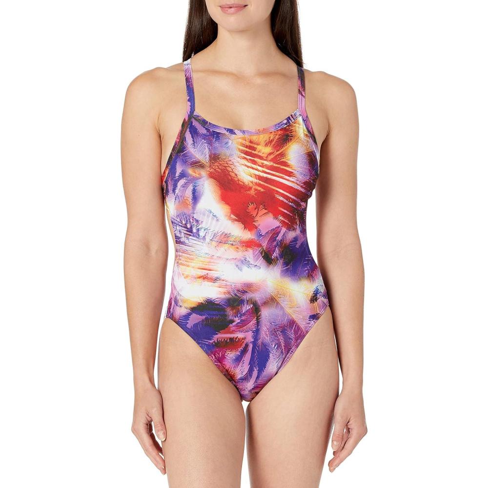 imageARENA Womens Palm Forest Challenge Back One Piece FlMirtillaMulticolor