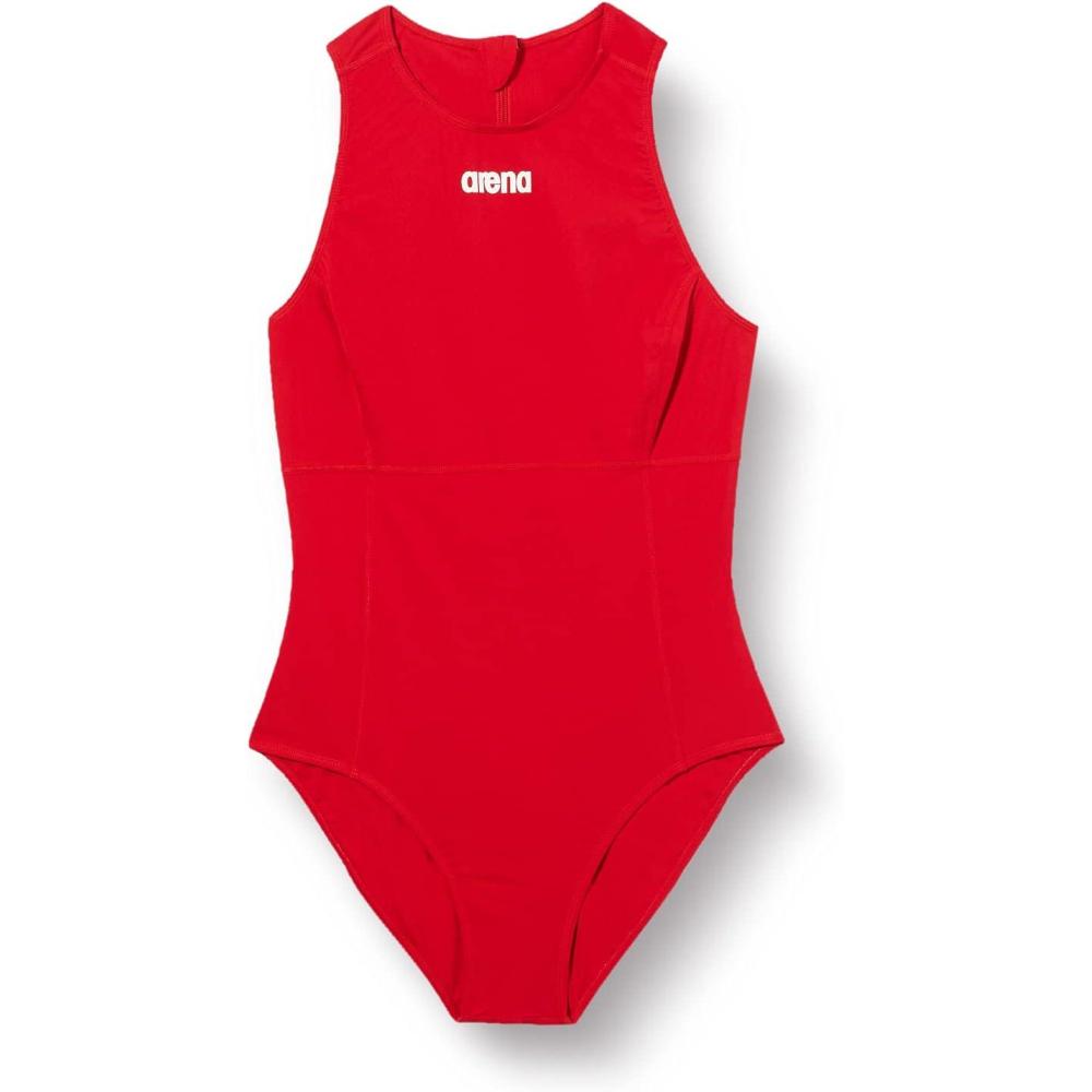 imageARENA Womens Solid Water Polo One Piece Swimsuit RedWhite Size 32