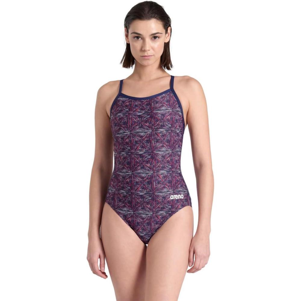 imageArena Womens Team MaxLife Swimsuit Solid Challenge Back Sports One Piece Competition Training Bathing Suit Athletic SwimwearNavyTeam Red White Blue