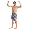 imageARENA Mens Beach Boxer Allover Swim Trunk Beach Shorts RedMulti XSmall