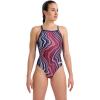 imageARENA Performance Marbled Womens Swimsuit Light Drop Back One Piece MaxLife Pool Training Bathing Suit Athletic Sports Swimwear NavyRed Multi US Size 42