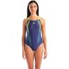 imageArena Womens Arena Feel Womens Blast V Back Swimsuit One Piece Ladies Stylish Bathing SuitNavyArcticLime