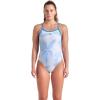 imageArena Womens Performance Frozen Leaves Lightdrop Back Athletic One Piece SwimsuitWhite MultiBlue River