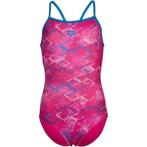ARENA Girls Feel Girls’ Daly Light Drop Back Swimsuit Junior One Piece Bathing Suit(Freak Rose/Blue China)
