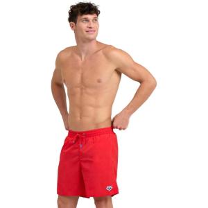 ARENA- Men’s Boxer Swim Trunks, Swimming Shorts, Athletic Bathing Suit for Men, Quick Drying, External Drawstring(Red)