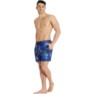 ARENA Mens Men’s Beach Boxer Allover Swim Trunk Beach Shorts(Black)