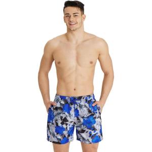 ARENA Mens Men’s Beach Boxer Allover Swim Trunk Beach Shorts(Blue)