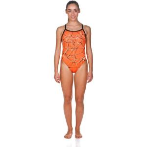 ARENA One Piece Swimsuit Women Athletic Apparel – Open Back Swimming & Training Suit – Challenge Back(Orange)