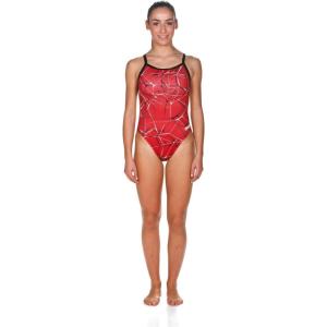 ARENA One Piece Swimsuit Women Athletic Apparel – Open Back Swimming & Training Suit – Challenge Back(Red)