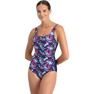 ARENA Womens Bodylift Women’s Francy B-Cup Wing Back Swimsuit(Navy/Freak Rose Multi)