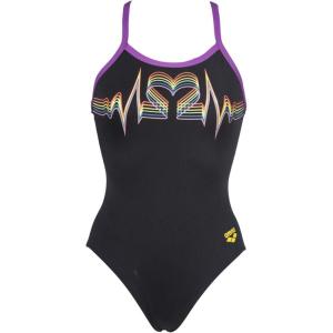 ARENA Women’s Country Flags Light Drop Back One Piece Swim Suit(Pride Black)