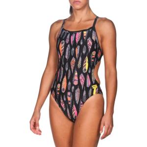 ARENA Women’s Palm Forest Challenge Back One Piece Fl(Feathers Black)