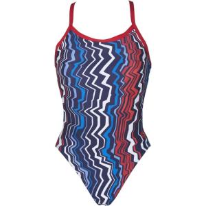 ARENA Women’s Palm Forest Challenge Back One Piece Fl(Navy/Red)