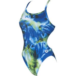 ARENA Women’s Palm Forest Challenge Back One Piece Fl(Palm Pix Blue)