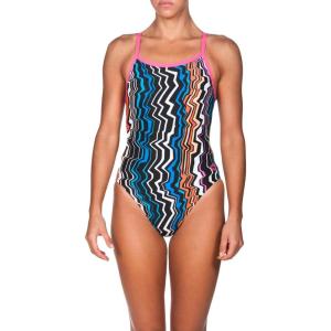 ARENA Women’s Palm Forest Challenge Back One Piece Fl(Zig Zag Black/Fresia)