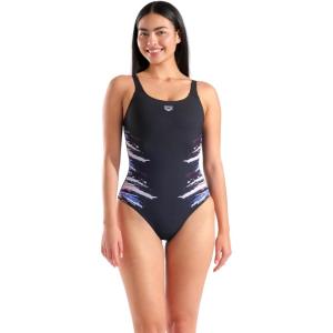 ARENA Women’s Shapewear Angelica U Back Ladies Tummy Control Shaping Swimsuit(Black/Black Multi)