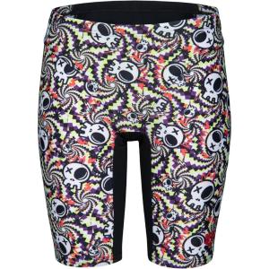 Arena Boys Arena Boys’ Performance Fun Skulls Youth Athletic Racing Pool Training Swim Jammers(Multi Black/Black)