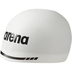 Arena Unisex Silicone 3D Racing Swim Cap High Performance Hydrodynamic Bathing Cap for Professional Athletes(White)