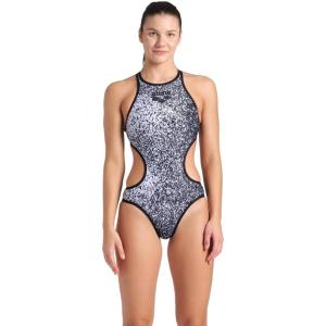 Arena Womens Arena One Women’s Paints Swimsuit Tech Back No Side Seams Ladies Bathing Suit(Black White/Black)