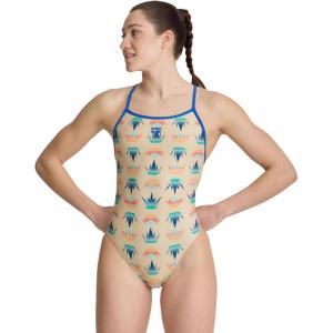Arena Womens Arena Performance Women’s Desert Vibes Booster Back Swimsuit(Royal/Light Pink Multi)