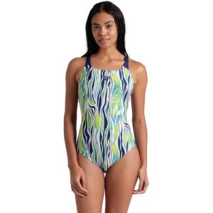 Arena Womens Arena Performance Women’s Zebra Stripes Swim Pro Back Swimsuit(Multi/Navy)
