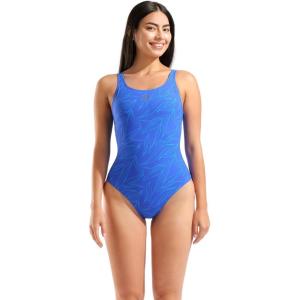 Arena Womens Shapewear Marisa U Back B-Cup Ladies Swimsuit Tummy Control Shaping Bathing Suit(Bright Blue Multi/Bright Blue)
