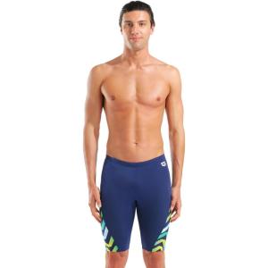 Arena Mens Performance Texture Swim Jammer Professional Training Swimsuit Sports Bathing Suit(Navy/Navy Multi)