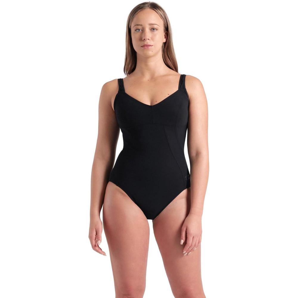 imageArena Womens Shapewear Vertigo R Wing Back BCup Swimsuit Tummy Control Shaping Bathing SuitBlack