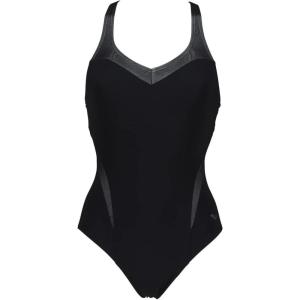 ARENA Women’s Standard Isabel Light Cross Back One Piece Swimsuit(Black/White)